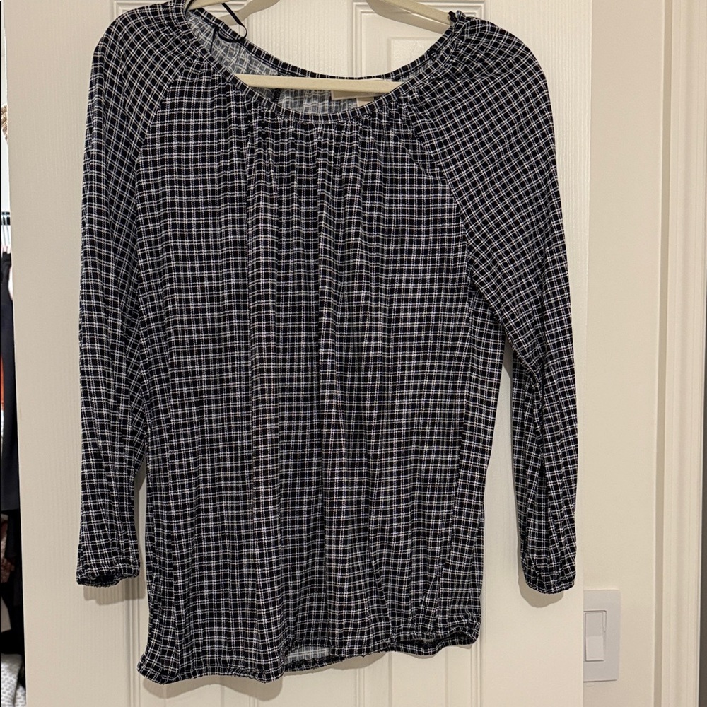 Michael Kors Black and White Patterned Blouse